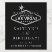 Elegant Las Vegas verjaardagsfeestje Wijn Etiket (Enkel label)