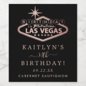 Elegant Las Vegas verjaardagsfeestje Wijn Etiket (Enkel label)