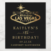 Elegant Las Vegas verjaardagsfeestje Wijn Etiket (Enkel label)