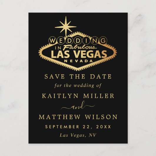 Elegant Las Vegas Wedding Save the Date Aankondigingskaart (Voorkant)