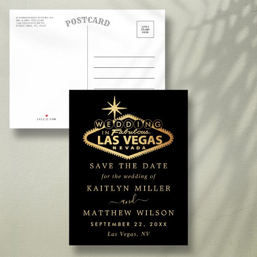 Elegant Las Vegas Wedding Save the Date Aankondigingskaart