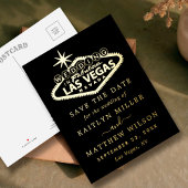 Elegant Las Vegas Wedding Save the Date Real Folie Uitnodiging Briefkaart