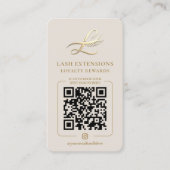 Elegant Lash Extensions Loyalty Rewards Sand 9 Visitekaartje (Voorkant)