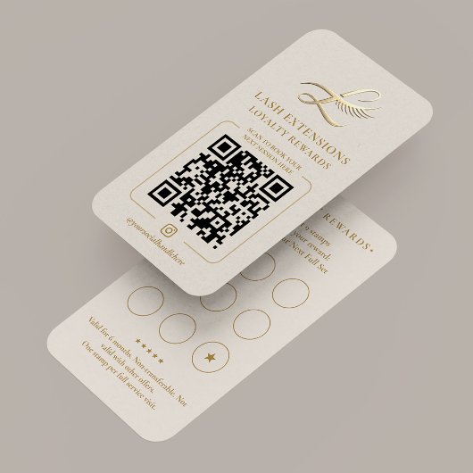 Elegant Lash Extensions Loyalty Rewards Sand 9 Visitekaartje