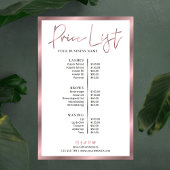 Elegant Lashes Salon Roze Gouden Prijslijst Poster
