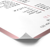 Elegant Lashes Salon Roze Gouden Prijslijst Poster (Hoek)