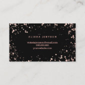 Elegant lashscript roos Gold confetti splatters Visitekaartje (Achterkant)