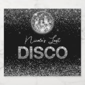 Elegant Last Disco Retro Bachelorette Custom Sparkling Wijnetiket (Enkel label)