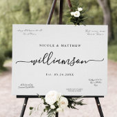 Elegant Last Name Sign Around Weddenschap Poster