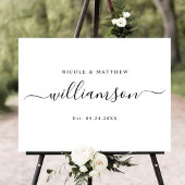 Elegant Last Name Sign Around Weddenschap Poster