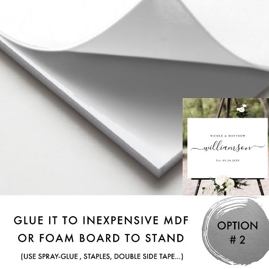 Elegant Last Name Sign Around Weddenschap Poster