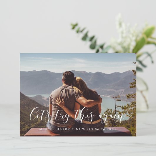 Elegant Laten we deze trouwupdate opnieuw proberen Aankondiging (Staand voorkant)