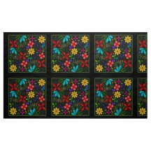 Elegant Latijns Folk Floral | Zwart