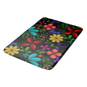 Elegant Latin American Folk Floral Black Badmat (Gekanteld)