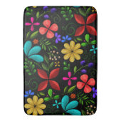 Elegant Latin American Folk Floral Black Badmat (Voorkant Verticaal)