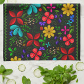 Elegant Latin American Folk Floral  Theedoek (Gevouwen)