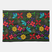 Elegant Latin American Folk Floral  Theedoek (Horizontaal)