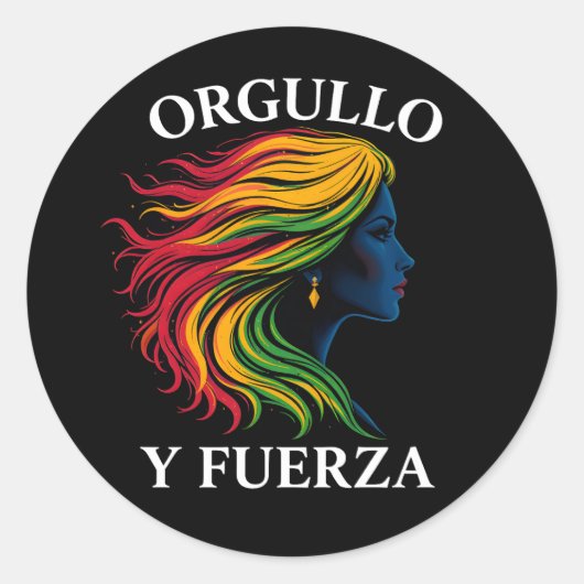 Elegant Latina Silhouette Empowerment-ontwerp Ronde Sticker (Voorkant)