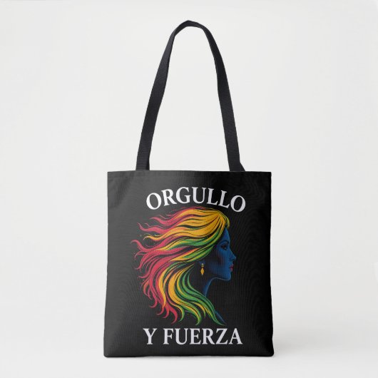 Elegant Latina Silhouette Empowerment-ontwerp Tote Bag (Voorkant)