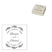 Elegant Laurel Couple Names Wedding Return Address Rubberstempel (Gestempeld)