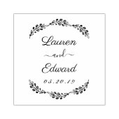 Elegant Laurel Couple Names Wedding Save the Date Rubberstempel (Afrduk)