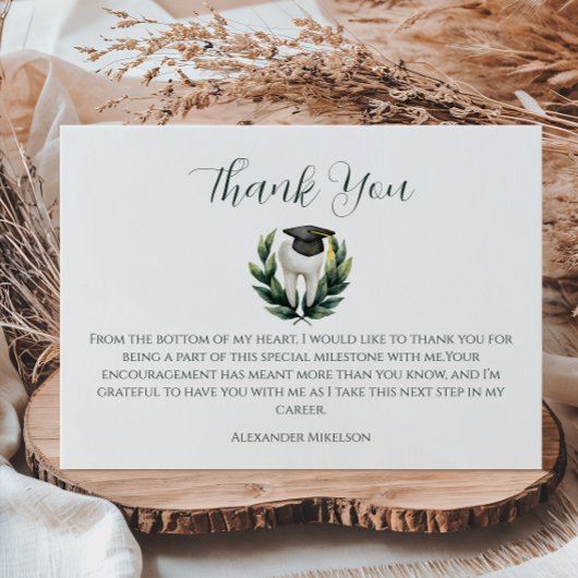 Elegant Laurel Dental Graduation Bedankkaart