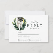 Elegant Laurel Dental Graduation RSVP Kaartje (Voorkant)