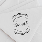 Elegant Laurel familienaam retouradres Zelfinktende Stempel