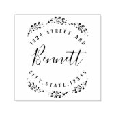 Elegant Laurel familienaam retouradres Zelfinktende Stempel (Design)