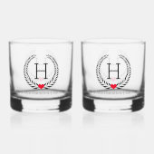 Elegant Laurel Hart Monogrammed Naam Gepersonalise Whisky Glas (Achterkant)