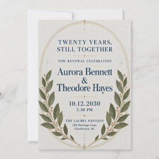Elegant Laurel Herbarium 20e Huwelijksbelofte Vern Kaart