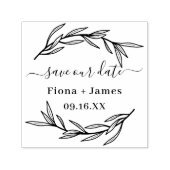 Elegant Laurel Leaf bewaart de datum Zelfinktende Stempel (Design)