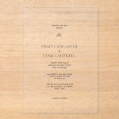 Elegant Laurel Leaf Minimalist Wedding Acryl Uitnodigingen (Voorkant)