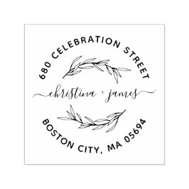 Elegant Laurel Leaf Return Address Zelfinktende Stempel