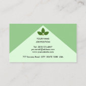 Elegant Laurel Leaves over Light Green Visitekaartje (Achterkant)