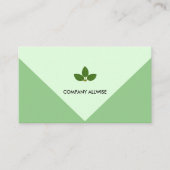 Elegant Laurel Leaves over Light Green Visitekaartje (Voorkant)