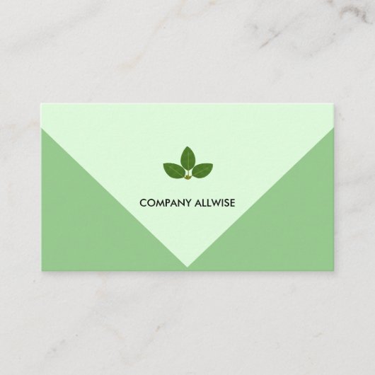 Elegant Laurel Leaves over Light Green Visitekaartje (Voorkant)