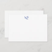 Elegant Laurel Monogram Blue Chic Flat Notitiekaartje (Voorkant / Achterkant)