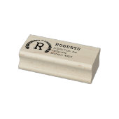Elegant Laurel Monogram Custom Return Adres Rubberstempel (Stempel)