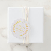 Elegant Laurel Wreath Bruiloft Monogram Bedankjes Labels (Met doos)