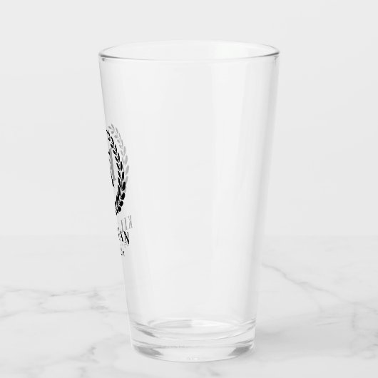 Elegant Laurel Wreath Monogram Beste Man Glas (Links)