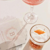 Elegant Laurel Wreath Monogram Bruiloft Folie Servetten