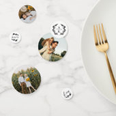 Elegant Laurel Wreath Monogram Foto's Wedding Confetti (Groep)