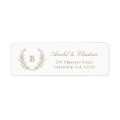 Elegant Laurel Wreath Monogram Return Address Etiket (Voorkant)