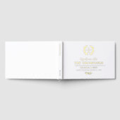 Elegant Laurel Wreath Monogram Typography Wedding Gastenboek (Volledig)