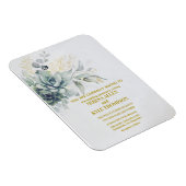 Elegant Laurel Wreath Monogram Typography Wedding Magneet (Rechterzijde)