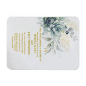 Elegant Laurel Wreath Monogram Typography Wedding Magneet (Horizontaal)