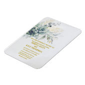 Elegant Laurel Wreath Monogram Typography Wedding Magneet (Linkerzijde)