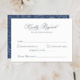 Elegant Laurel Wreath Wedding RSVP Kaart