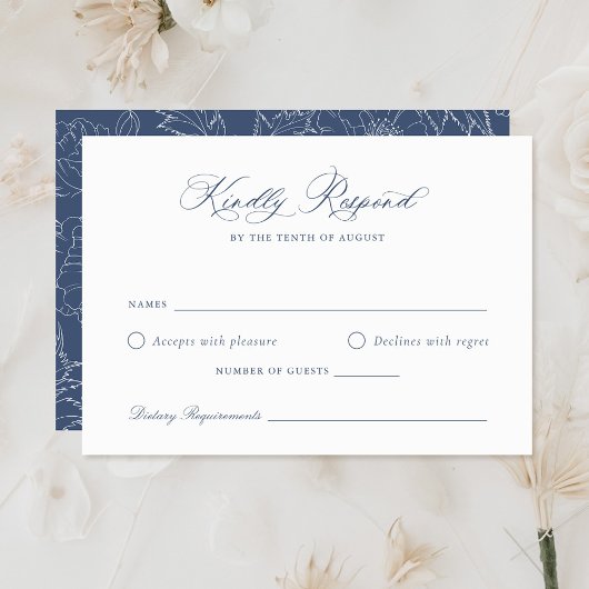 Elegant Laurel Wreath Wedding RSVP Kaart